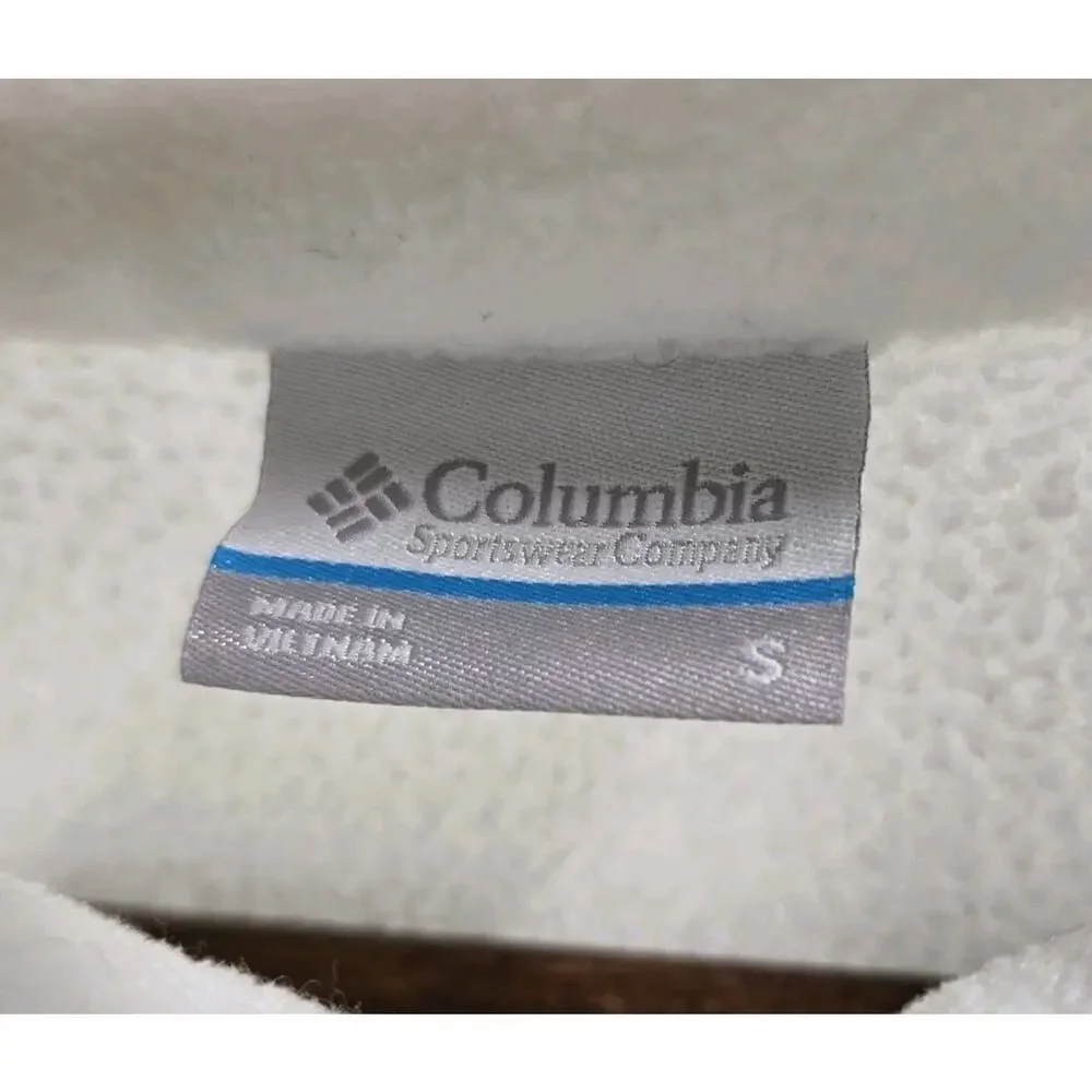 Columbia Jacket Womens Small White Full Zip Fleece Steens Mountain